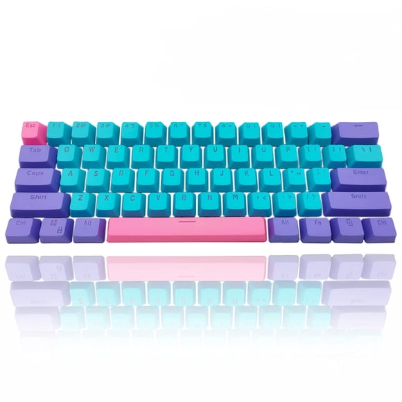 Teclas GTSP 61, 60 por ciento, Ducky One 2 miniteclas para teclado mecánico, perfil OEM, RGB PBT, juego de teclas con extractor de teclas para conmutadores Cherry MX SK 61/Joker (solo teclas), azul