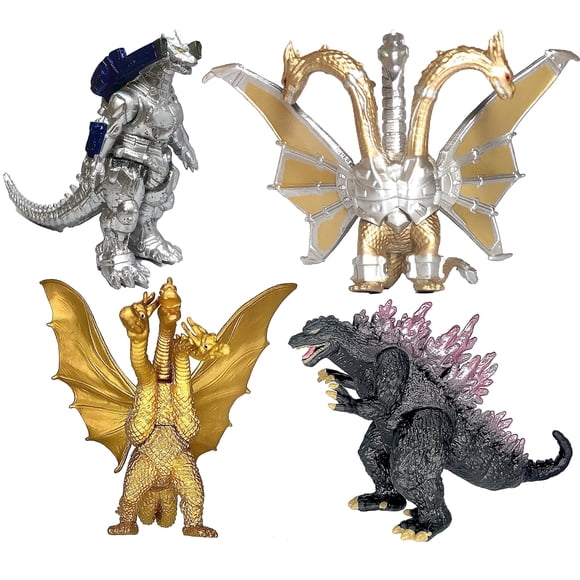 Juego de figuras de acción TWCare Godzilla para 4 niños con King Ghidorah