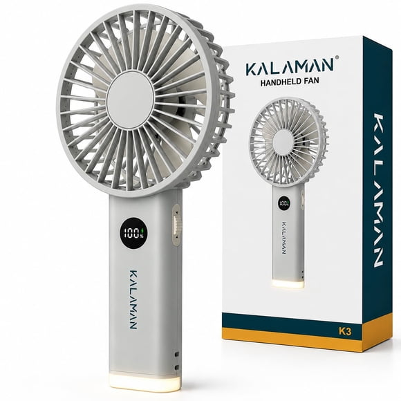 Ventilador de mano KALAMAN 3600 mAh recargable con pantalla LED verde hielo