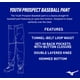 thumbnail image 4 of Pantalón de béisbol juvenil Mizuno para niños, blanco, talla mediana, 4 of 5