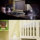 thumbnail image 4 of Placa de pared con LED, paquete de 2 luces nocturnas, fácil de instalar, placa de pared con luces LED nocturnas, tornillos incluidos (orificio rectangular, blanco), 4 of 7