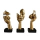 thumbnail image 4 of Estatuas De Pensador De Resina, Decoraciones De Mesa Para Estantería, Estante De Entrada Dorado, 3 Uds., 4 of 5