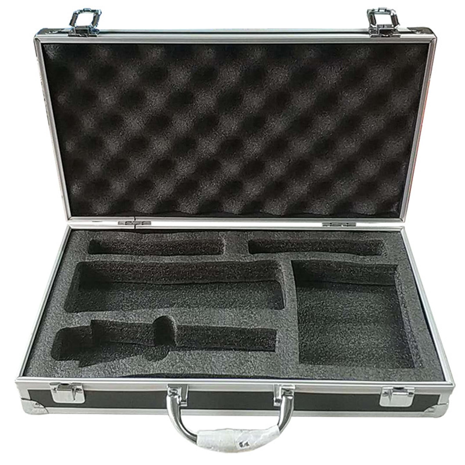 Magideal - Caja De Almacenamiento Para Equipo De Micrófono, Bolsa Para Micrófono, Interior De Eva, Carcasa Rígida, Múltiples Compartimentos, Estuche Para Micrófo Blanco
