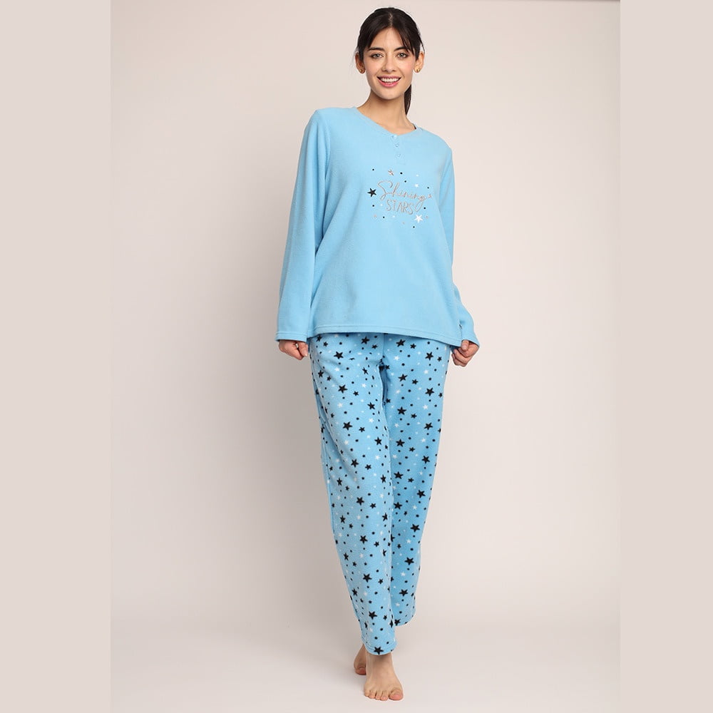 Mon Amour - Pijama Micropolar Bordado Estrellas Y Botones 261547 - S