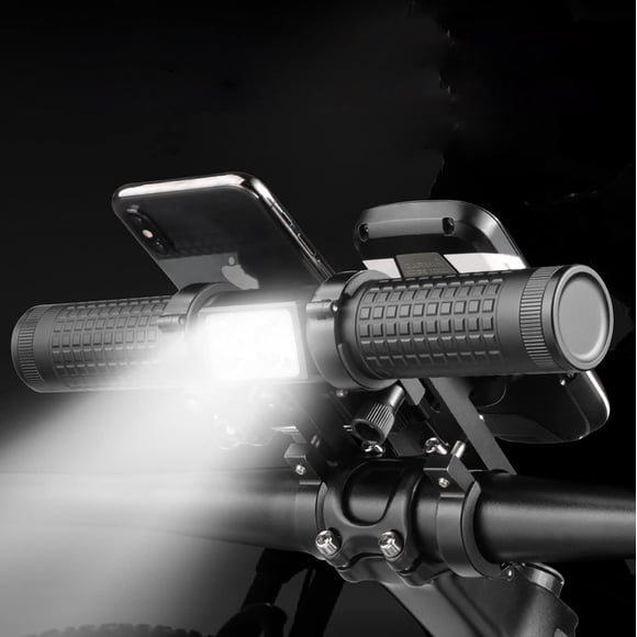 Luz para bicicleta Redcomets de 2400 lúmenes con batería externa y soportes