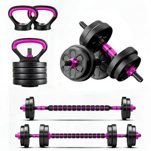 Yep - Set Mancuernas Convertible A Barra Ajustables 10 Kg Rosa
