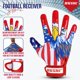 thumbnail image 3 of Guantes de Fútbol Americano Hushe' Azul y Rojo con Águila – Talla Juvenil Pequeña, 3 of 6