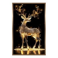 Genérico - Cuadro Decorativo Arte Ciervo Iluminado Elegancia Pared Jhn