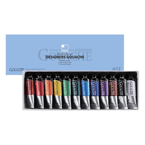 Gouache ShinHan Set de 12 colores en tubos de 15 ml