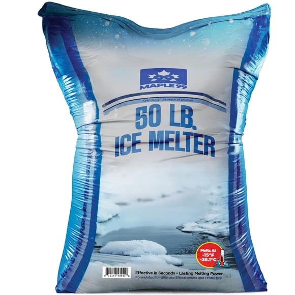 Hormigón Ice Melt Maple99 Snow, sal de calcio, más seguro, 22,68 kg