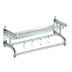 Genérico - Estante Organizador Baño Toallero Acero Inoxidable Vidrio