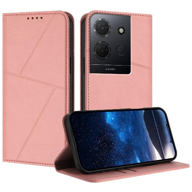 Funda Cartera Magnética para TCL 503 Protección Antichoque con Ranuras Rosa
