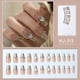 thumbnail image 2 of 3D Heart French Coffin Nails - Long-Lasting Full Cover Fake Nails for Women and Girls, 2 of 2