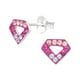thumbnail image 1 of Aros Plata 925 Con Hermosos Pendientes De Diamantes Con Cristal, 1 of 2