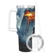 thumbnail image 3 of El Caballero Oscuro Vaso aislado de acero inoxidable con asa, diseño temático, regalo para familia, amigos y fans; incluye pajita y encaja en el portavasos estándar, 40 oz, 3 of 6
