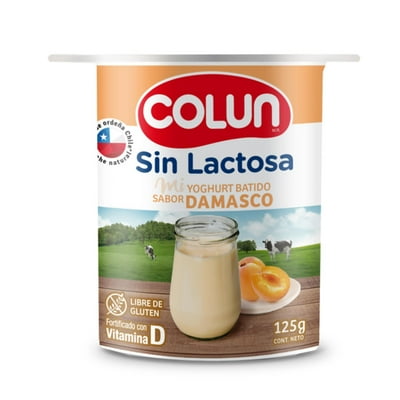 Yoghurt Batido Sin Lactosa Sabor Damasco Pote 125 G Colun