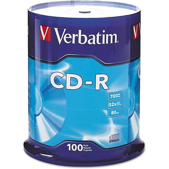 CD-R Verbatim 700MB 80min 52X Pack 100 Grabable
