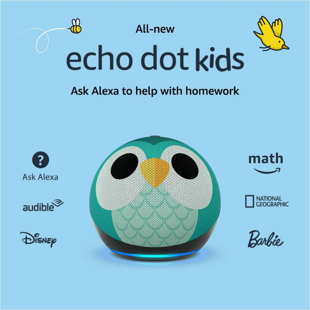 Parlante Integrado Echo Dot 5th Kids Edition, Owl Lider