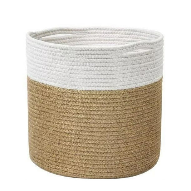 Cesta de cuerda resistente para plantas, moderna cesta tejida para macetas de interior, organizador de almacenamiento, decoración rústica para el hogar.