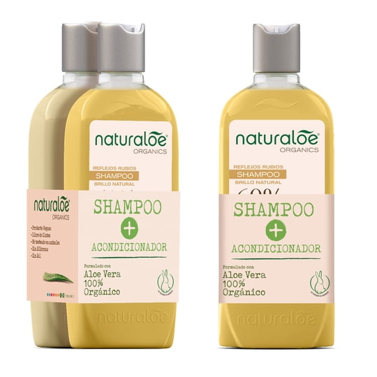 Set Naturaloe Shampoo + Acondicionador Reflejos Rubios 350ml
