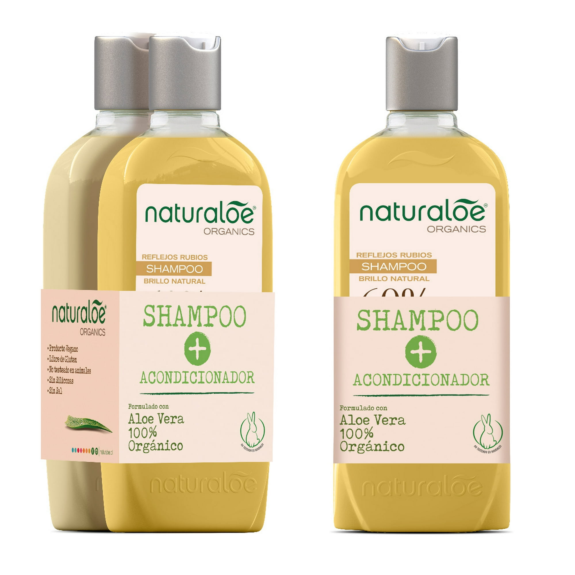 Set Naturaloe Shampoo + Acondicionador Reflejos Rubios 350ml