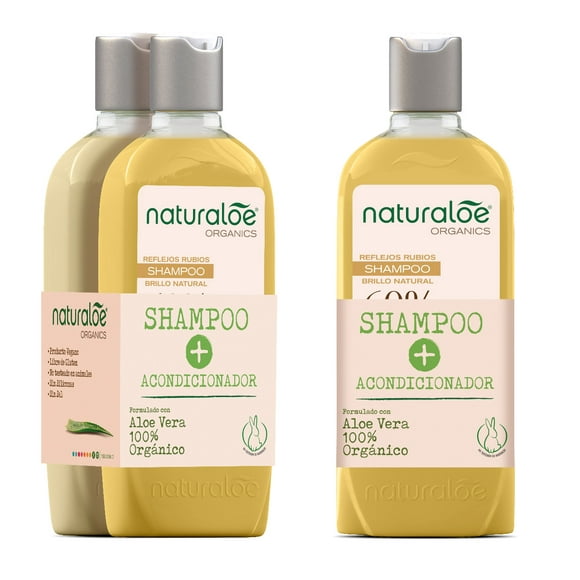 Set Naturaloe Shampoo + Acondicionador Reflejos Rubios 350ml