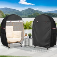 Xusx111 - Cubierta De La Silla De Huevo Al Aire Libre, Cubierta De La Silla De Huevo Doble Para La Silla De Loveseat De Huevo De 2 Personas (Negro, Se Ajusta A La Silla De Huevo De 35,4 ""D X 57,1"" W X