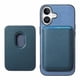 thumbnail image 3 of Funda de Cuero Magnética con Tarjetero para iPhone 16 Cubierta Delgada Azul, 3 of 5