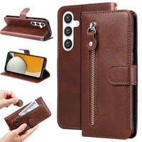 Gangxun - Funda Con Cremallera Para Samsung Galaxy S25 Plus, Carcasa Cartera De Cuero Pu Con Soporte Y Tarjetero