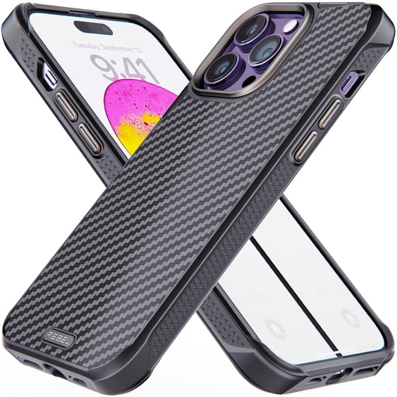 Funda REBEL para iPhone 14 Pro Max Gen 5 de fibra de aramida negra