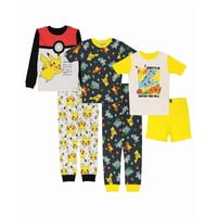 Set De Pijama Pokémon Para Niños, Algodón, Ajuste Ceñido, 6 Piezas, 10 Años