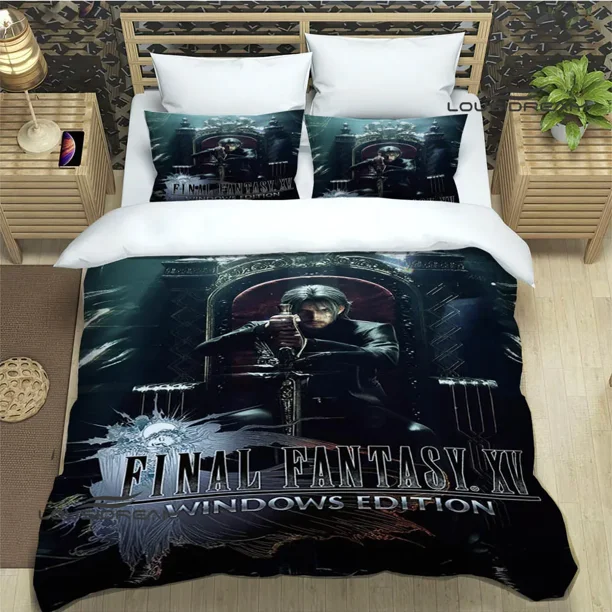 v2951 Bed Sheets FINAL FANTASY Cartoon Bedding Sets exquisite bed supplies set duvet cover bed comforter set bedding set luxury birthday gift 3-Piece Bedding Set (1 Duvet Cover + 2 Pillow Shams) Bed S