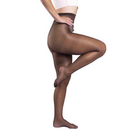 Ingesa - Panty Elasticada Supervelada 10 Denier L-Xl Negro Café