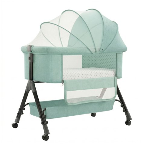 Mundo Online - Cuna Colecho Moises Bebe Altura Regulable Safe&Soft Verde Agua