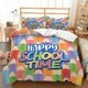 thumbnail image 2 of Colorful Welcome Back To School Pencils Quilt Duvet Cover Set Double3-Piece Bedding Set, 2 of 5