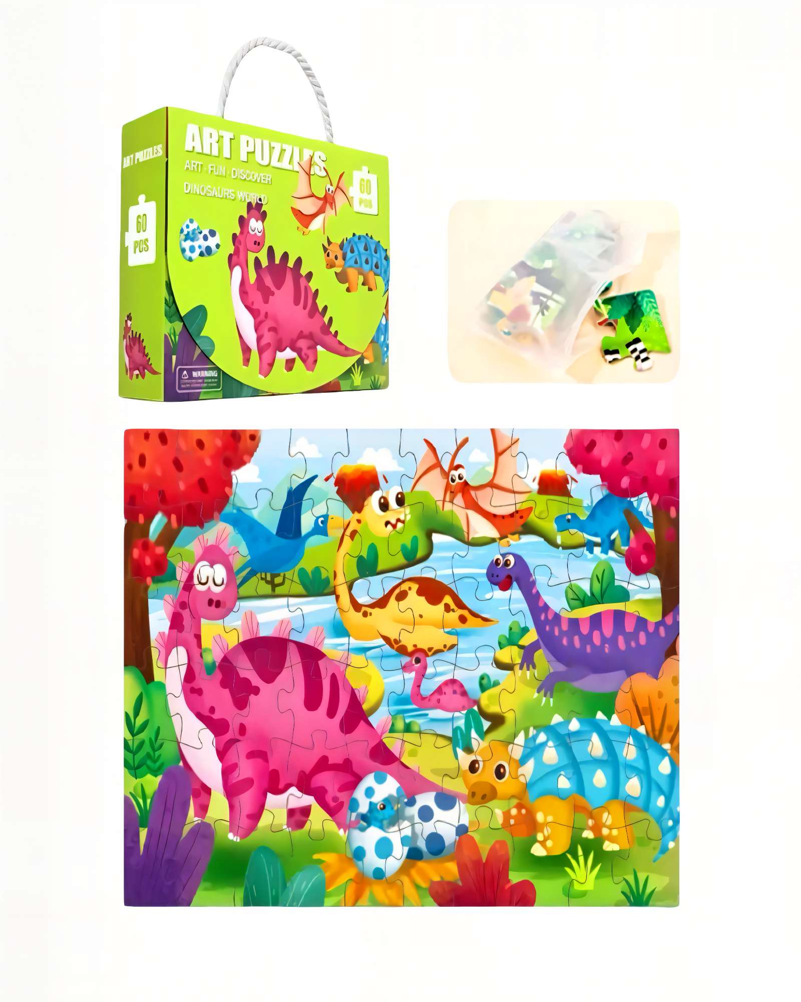 Genérico - Puzzle Para Niños De 4 A 5Años De Edad De 60 Piezas Dinosaurio 44Cm X 31Cm