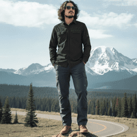 T-World - Camisa Outdoor Trekking Hombre Ripstop Protección Uv+50 - Negro Talla L