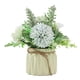 thumbnail image 1 of Ramo de hortensias de imitación en pequeño jarrón de cerámica, decoración para mesa de comedor, hogar, fiesta, oficina., 1 of 5