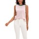 thumbnail image 2 of ATHLECHIC Camiseta sin mangas para mujer de regreso a clases con bloques de color a rayas, aberturas laterales, cuello redondo, verano, sin mangas, rosa verde XL, 2 of 5