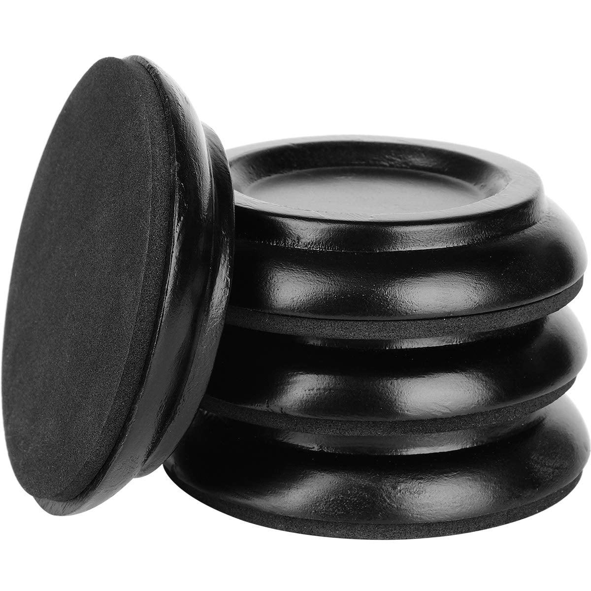 Xusx111 - Piano Caster Cups Para Piano Vertical Piano Caster De Madera Piano Pata Protectores De Piso Con Antideslizante Y Anti-ruido Espuma Protectores De Piso De Madera Dura, Set De 4, Negro