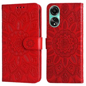 Funda Tipo Cartera Foxdock Para Oppo A78 4G , Diseño Girasol En Relieve, Cuero Pu, Cierre Magnético, Soporte Y Tarjetero