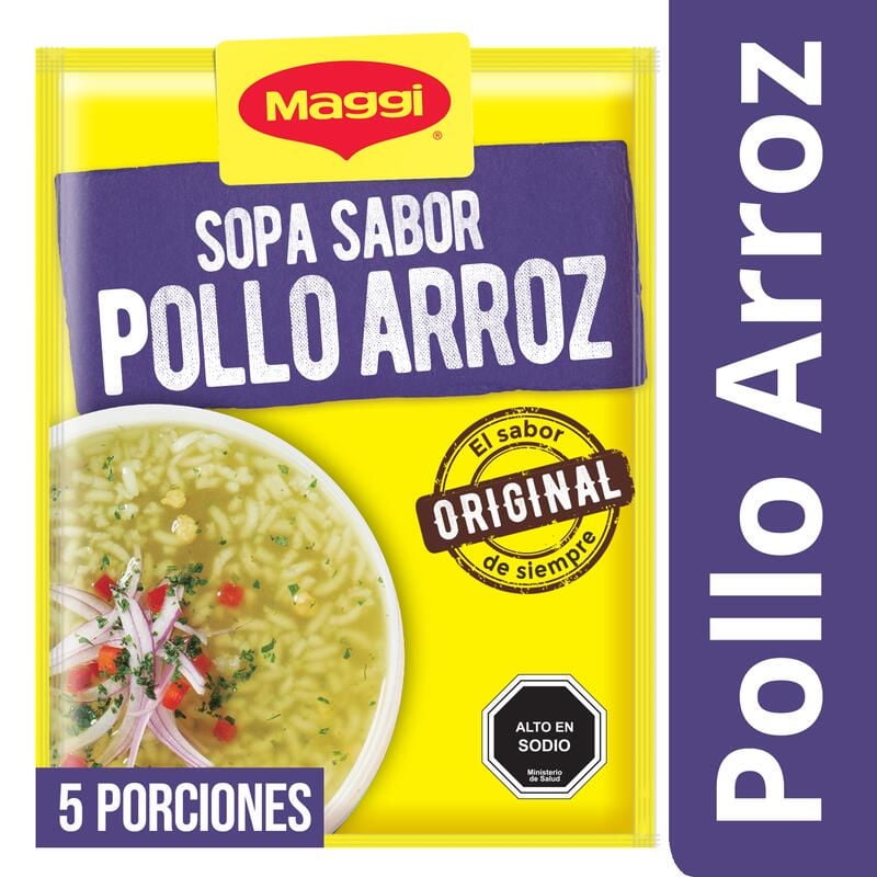 Sopa Sabor Pollo Con Arroz (5 Porciones) Sobre 70 g Maggi