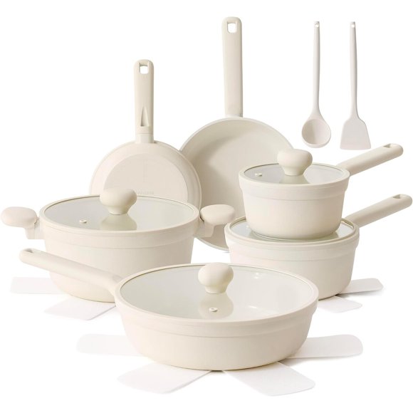 SENSARTE Ceramic Nonstick Pots and Pans Set, 17pcs Nontoxic