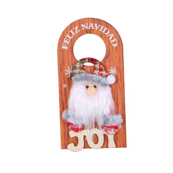 Perilla De Puerta De Madera Navideña, Cartel Colgante Decorativo Para Decoración De Fiesta De Granja, Papá Noel