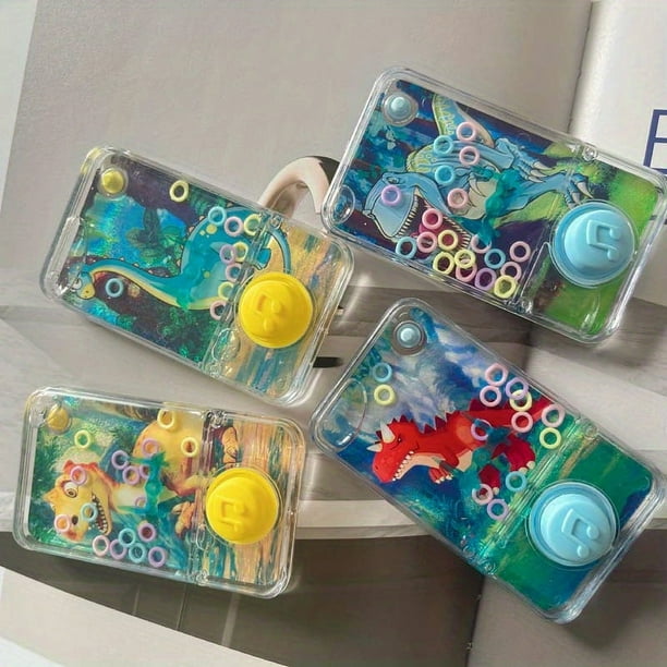 4pcs Set Of Dinosaur Handheld Game Consoles For Water Ring Toss, Nostalgic Game Consoles, Party Games, Stress Relief, Coordination Improvement, Birthday Parties, Boys And Girls Gifts