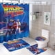 thumbnail image 1 of Volver al futuro-theme 4-Piece Shower Curtain Set with Rugs, Waterproof Bathroom Decor Set Includes Bath Mat, U-Shaped Rug, Toilet Lid Cover and Curtain with Hooks, 1 of 6