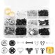 thumbnail image 1 of Juego de 112 pares de broches de presión Dasinro en negro, blanco y dorado, 1 of 8