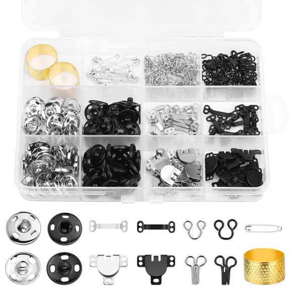 Juego de 112 pares de broches de presión Dasinro en negro, blanco y dorado