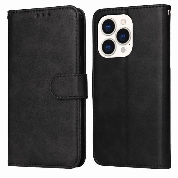 Funda Billetera para iPhone 14 Pro con Porta Tarjetas y Soporte Ajustable Negro