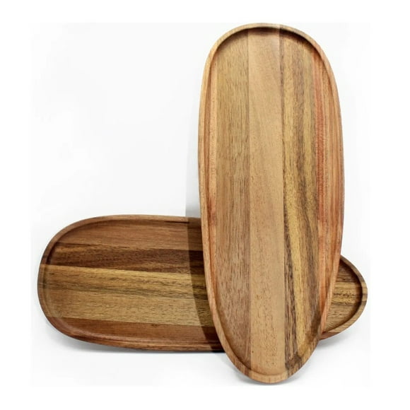 Tabla Bandeja Ovalada rústica De Madera De Acacia Kawi®